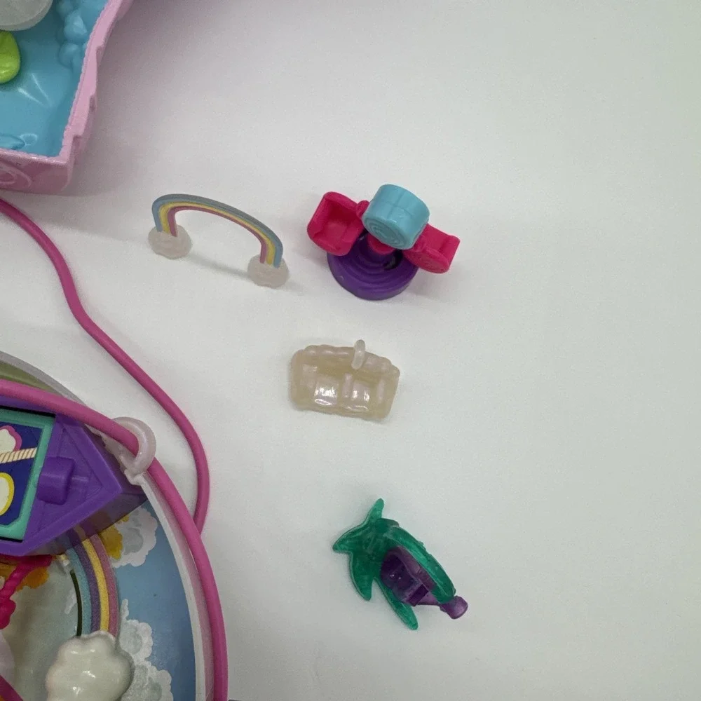 Polly Pocket Rainbow Funland Figures Unicorn Compact Accessories Lot Bundle